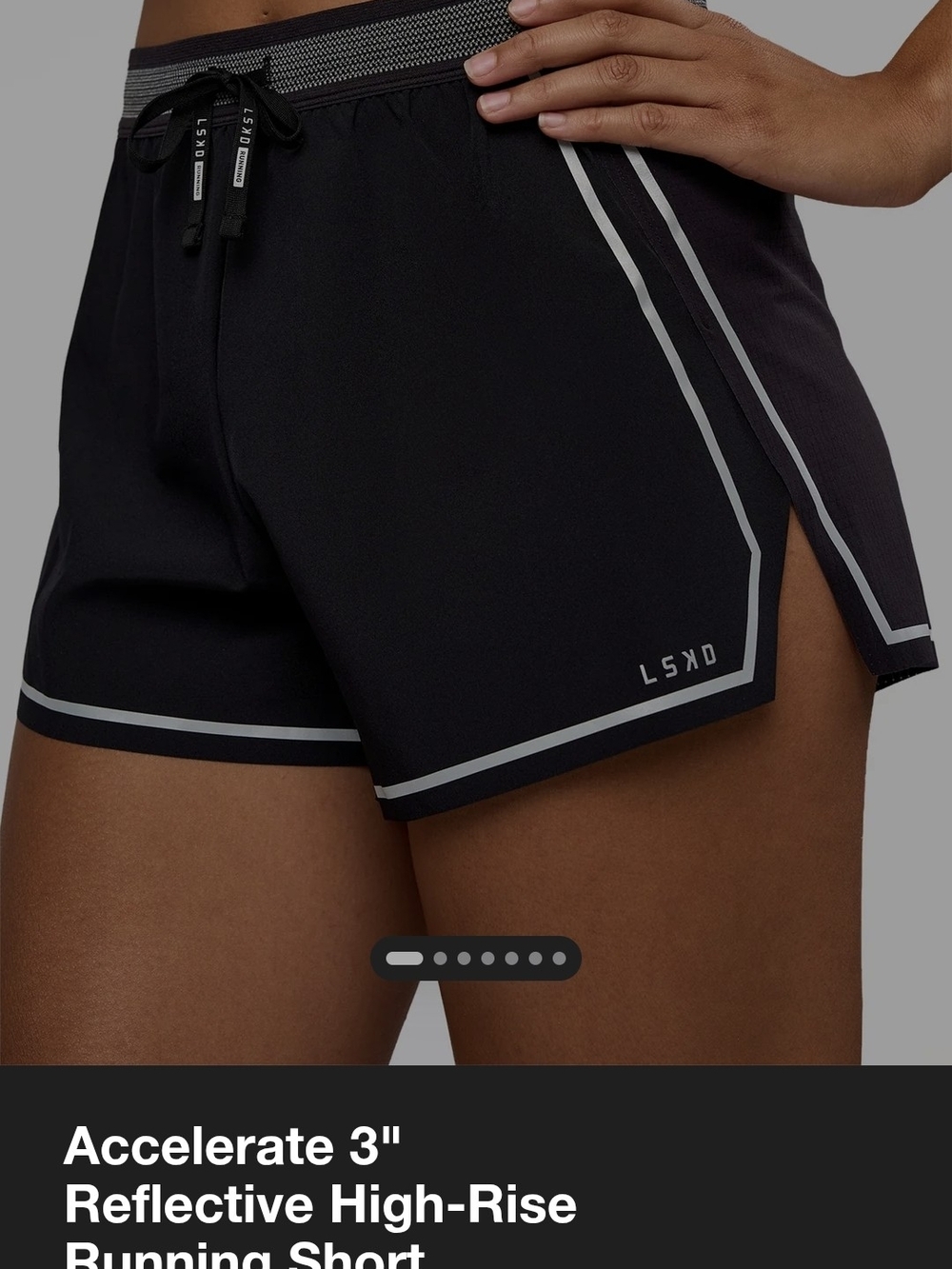LSKD Accelerate Reflective High-Rise Running Shorts - Black